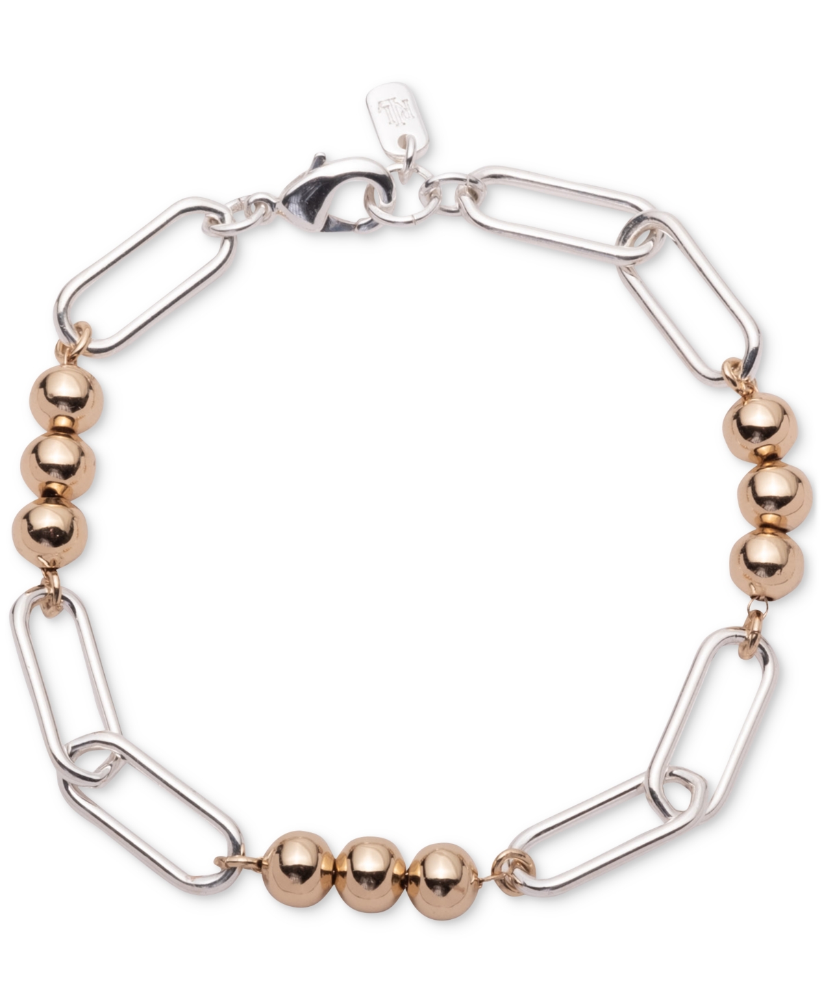 Ralph Lauren Beaded Link Flex Bracelet In Ttone