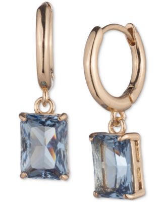 Lauren Ralph Lauren Gold-Tone Stone Drop Huggie Hoop