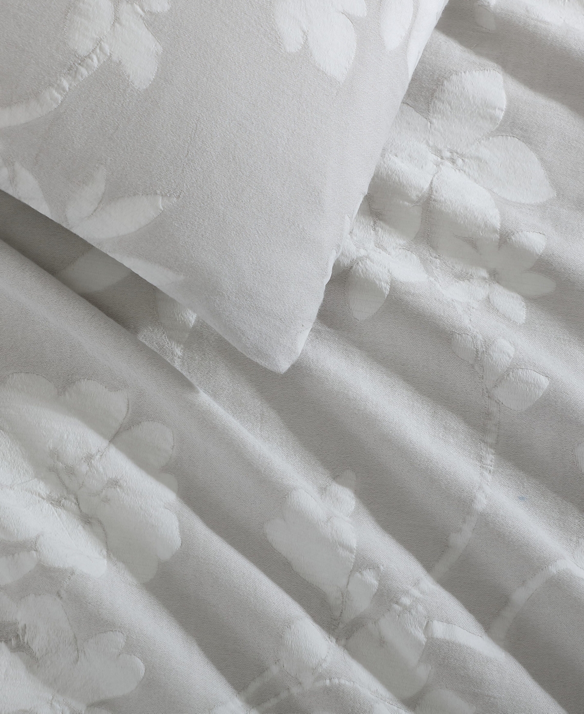 Calvin Klein Spring Branches Cotton Jacquard 3-pc. Comforter Set, King In Gray