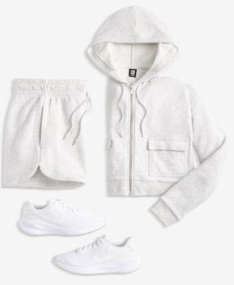 Id Ideology Womens Cropped Zip Hoodie Knit Shorts Exclusively At Macys