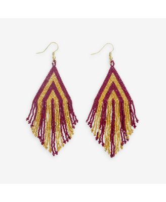 Haley Game Day Beaded Fringe Earrings