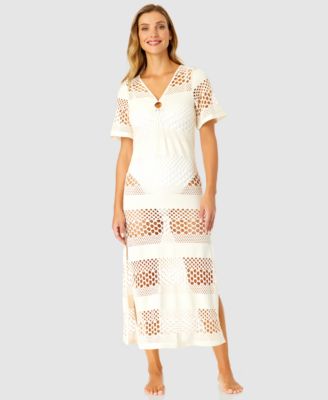 Ibiza Anne Cole - Women's Long Maxi Crochet Cover-Up