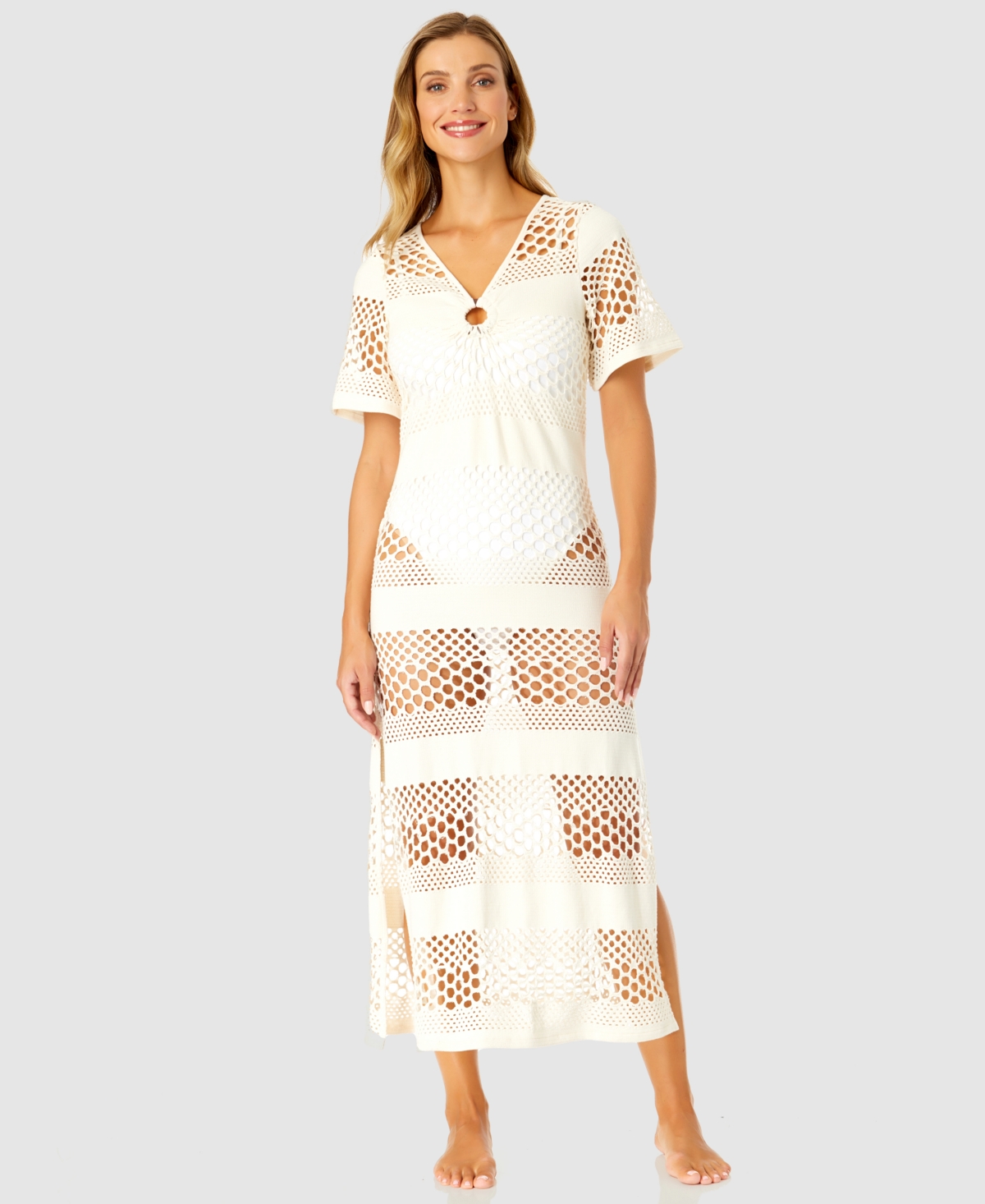 Women's Long Maxi Crochet Cover-Up - Gardenia