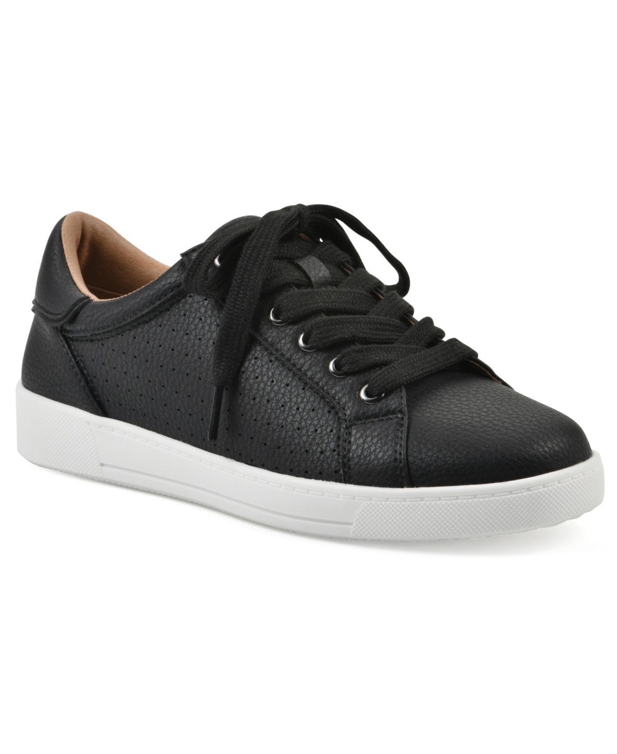 White Mountain Women's Uniform Lace-up Sneakers In Black Smooth