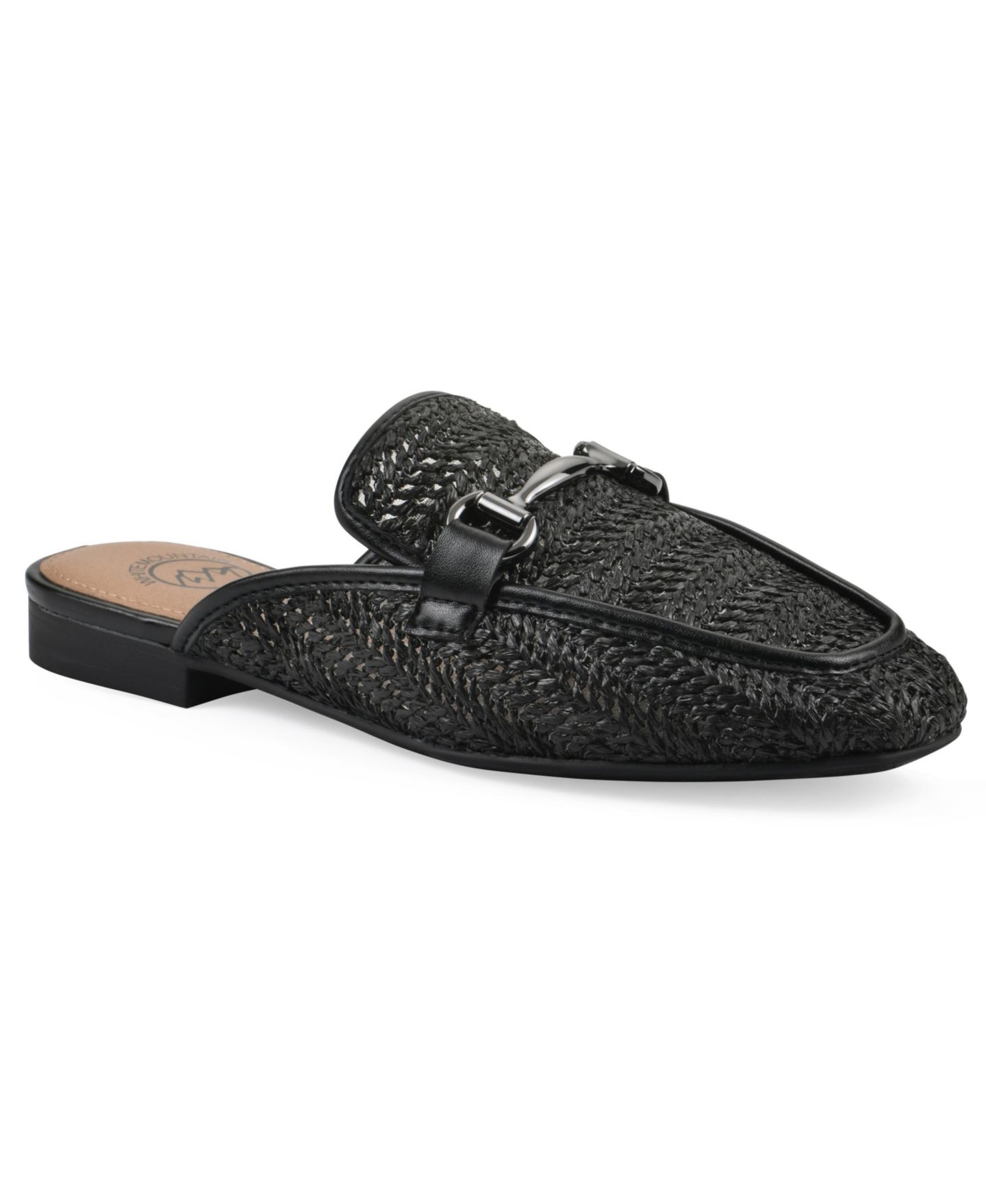 Женские сабо White Mountain Bobbin Slip-On Mules, цвет: Чёрный гладкий — фото 1