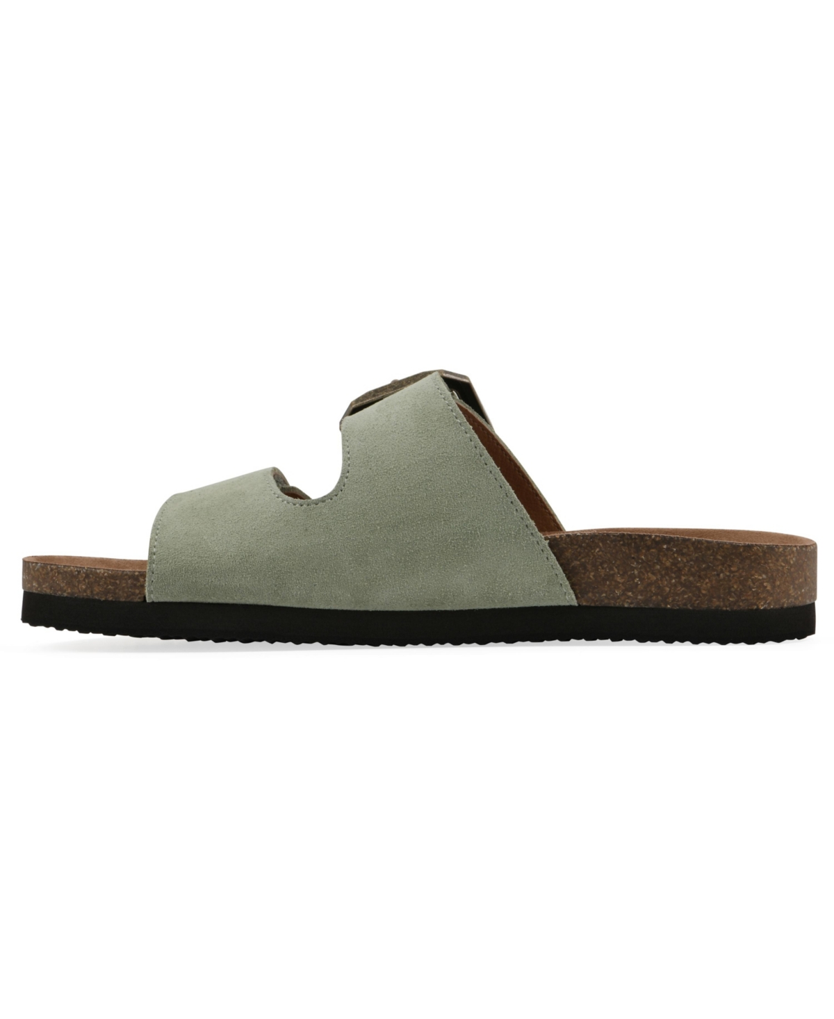 White Mountain Women's Hayloft Round Toe Flat Sandals In Sage Green Suede
