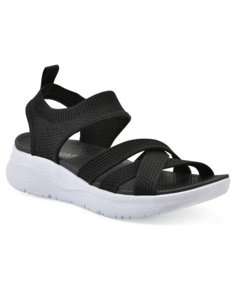 Женские сандалии White Mountain Charry Round Toe Flat, цвет: Чёрный