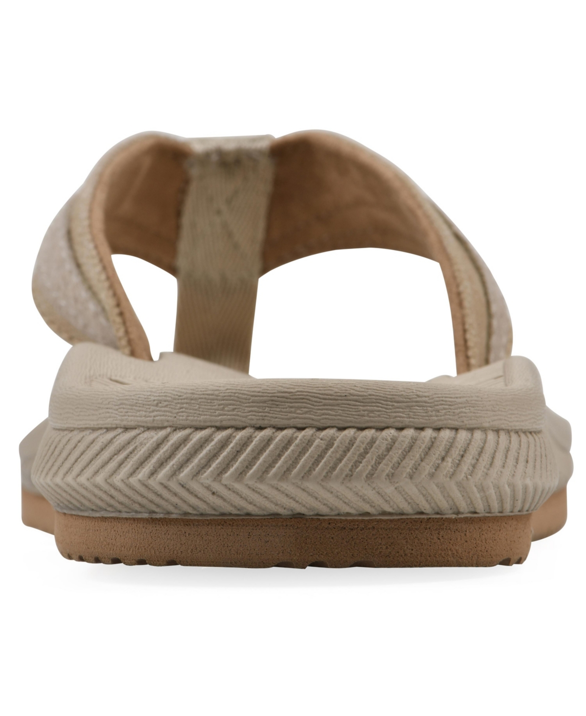 White Mountain Women's Bays Round Toe Flat Sandals In Khaki Sandalwood Fabric