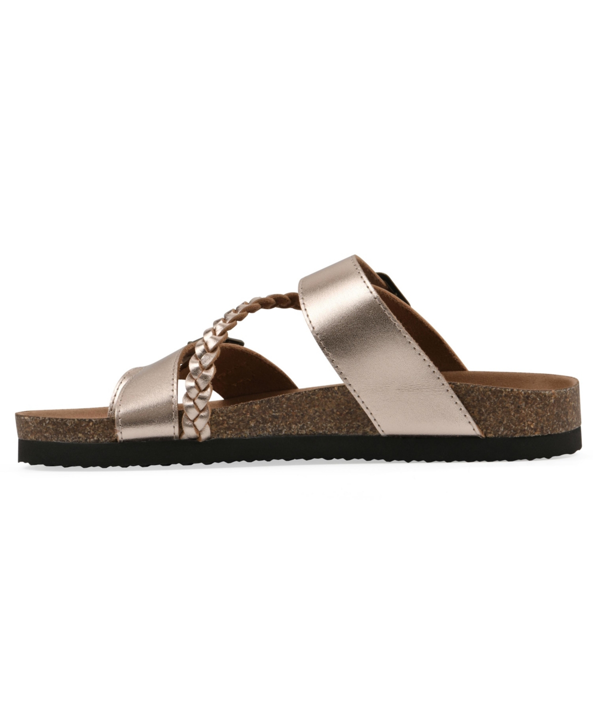 White Mountain Women's Hammy Round Toe Flat Sandals In Rosegold Leather