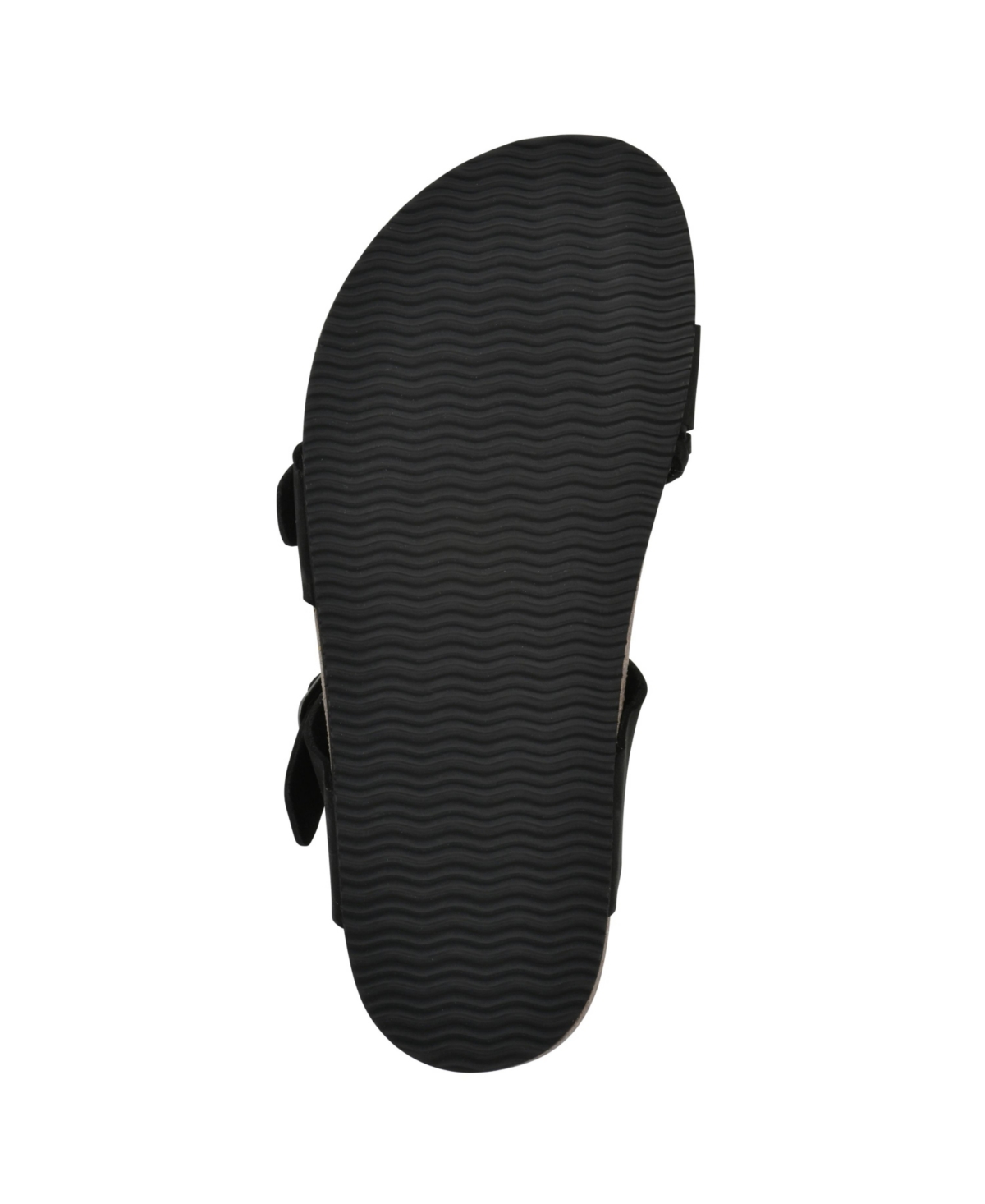 White Mountain Women's Hammy Round Toe Flat Sandals In Black Nubuck