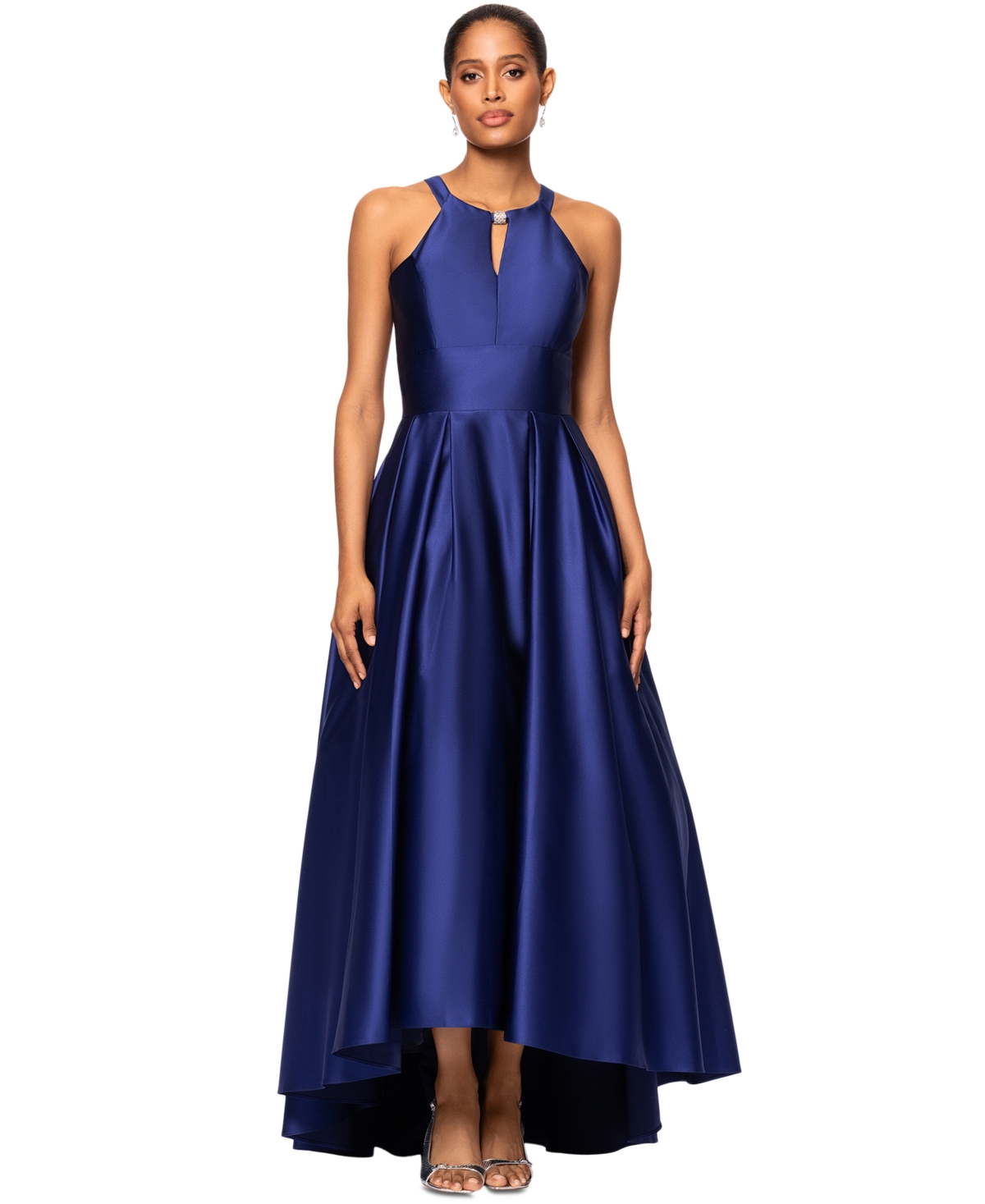 BETSY & ADAM BETSY & ADAM WOMEN'S KEYHOLE HIGH-LOW GOWN 