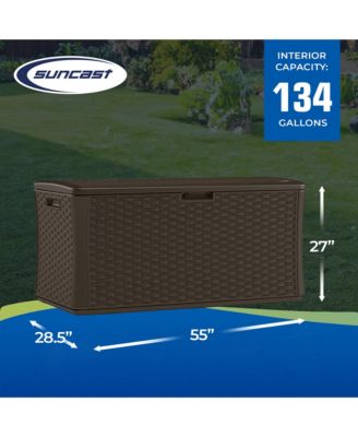 134 Gallon All-Weather UV-Resistant Outdoor Patio Storage Deck Box, Java