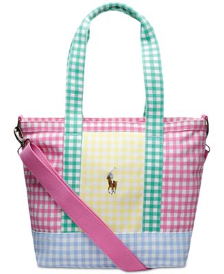 Polo Ralph Lauren Girls Canvas Gingham Logo Tote Bag - Macy's