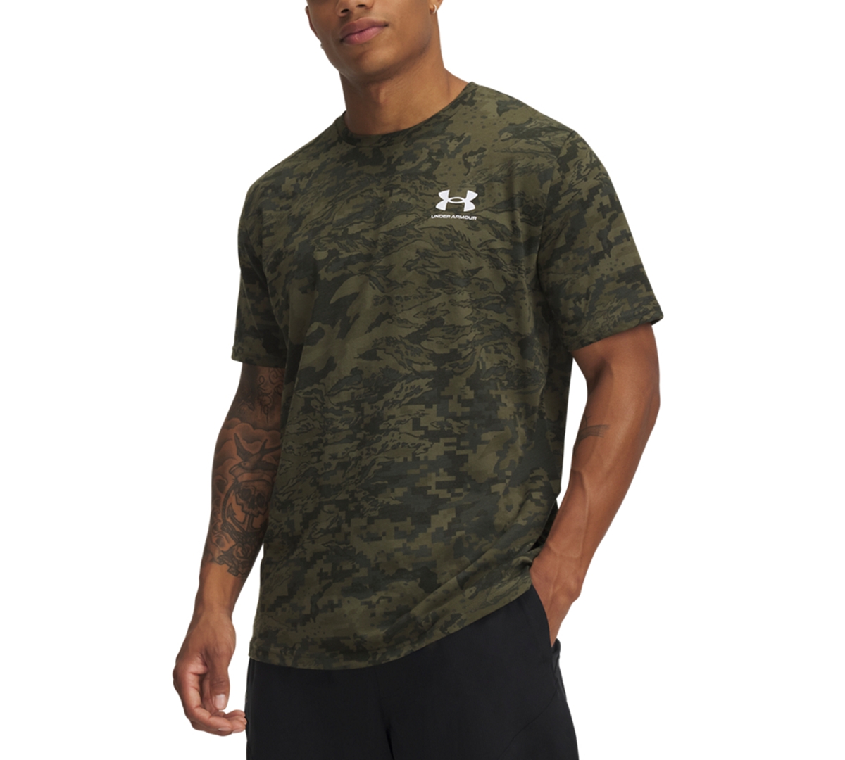 Under Armour Men's Abc Camo Short Sleeve T-shirt In Marine Od Green,black