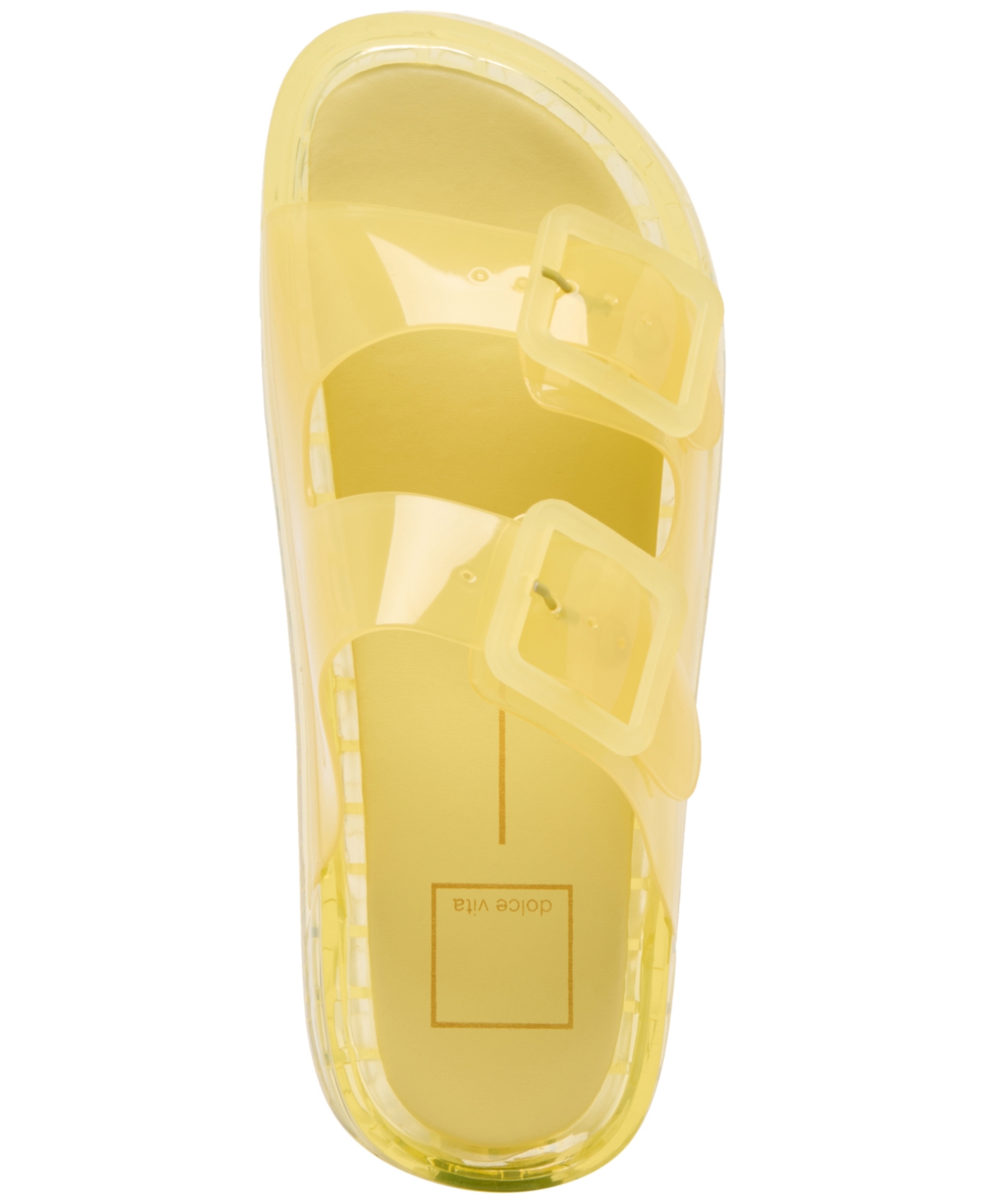 Shop Dolce Vita Women's Julio Jelly Double-band Jelly Footbed Sandals In Lemon Vinyl