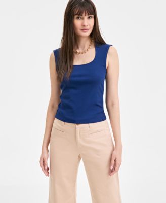 Women's Knit Scoop-Neck Raglan-Cap-Sleeve Top, Exclusively at Macy's