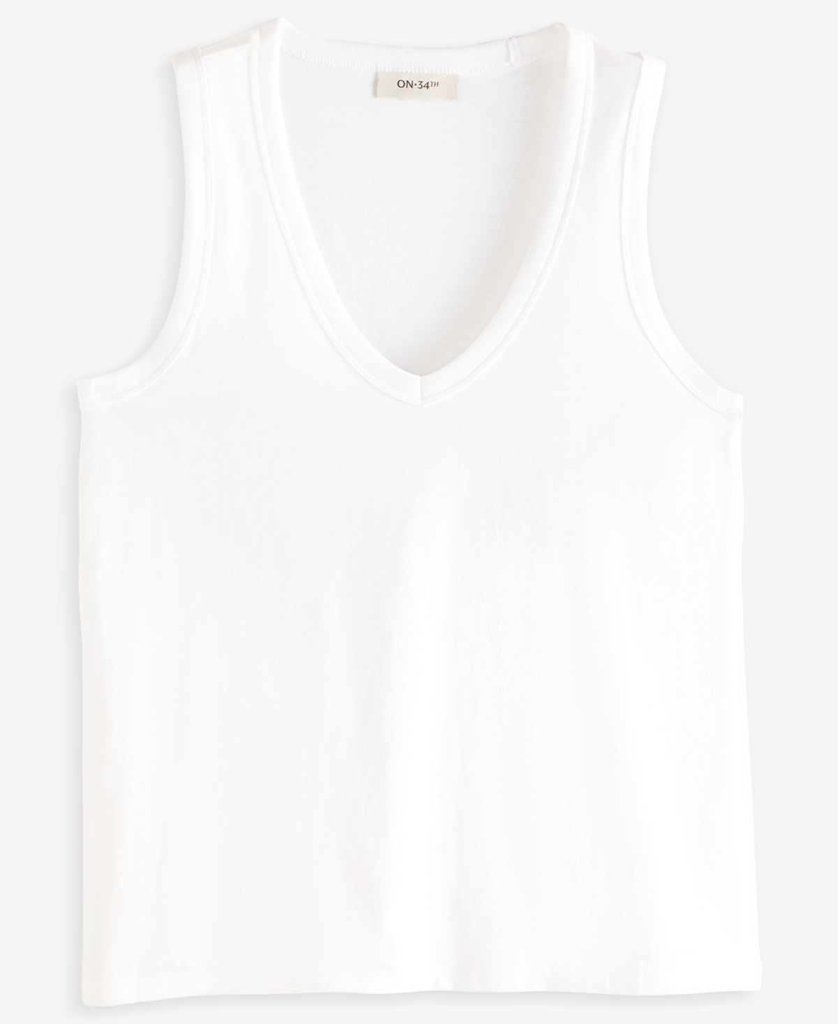 On 34th Women's V-neck Sleeveless Tank Top, Exclusively At Macy's In Bright White