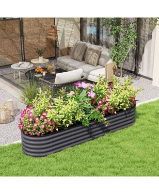 Galvanized Raised Garden Bed Planter Box, 7.9' x 2' x 1.4',