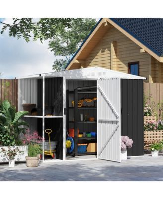 8 x 4ft Metal Shed, Outdoor Shed with Lock, Warm