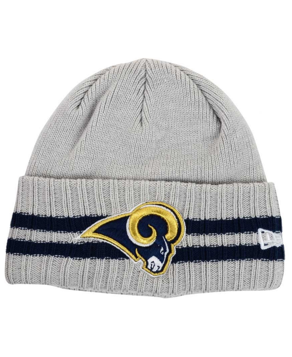New Era Los Angeles Rams Striped Cuff Knit Hat   Sports Fan Shop By
