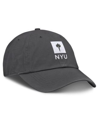 Men's Heather Charcoal NYU Violets Team Logo Washed Adjustable Hat