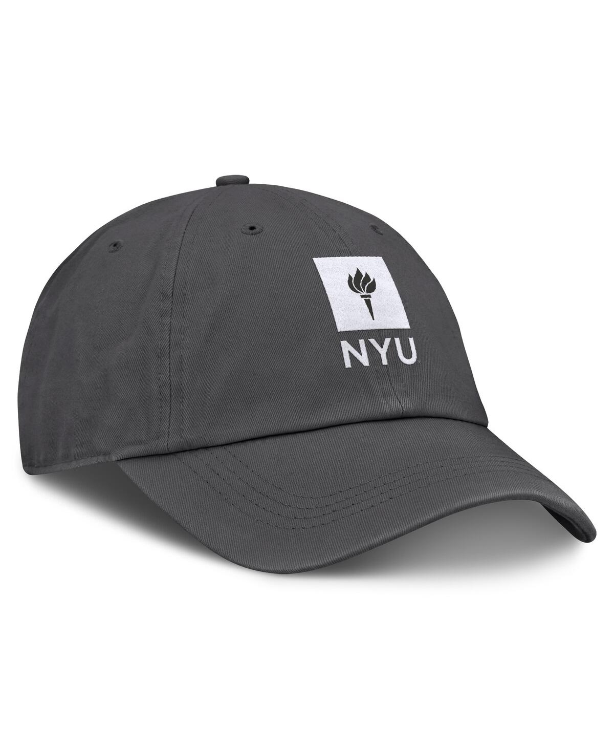 Top Of The World Men's Heather Charcoal Nyu Violets Team Logo Washed Adjustable Hat In Heather Charcoal