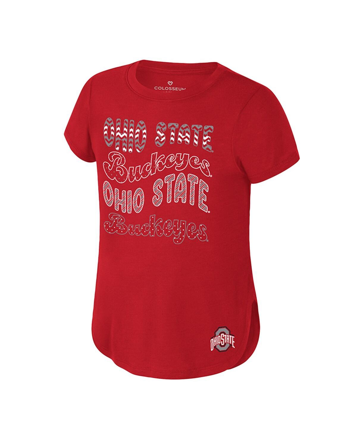 Colosseum Big Boys And Girls Scarlet Ohio State Buckeyes Rogan T-shirt In Scarlet