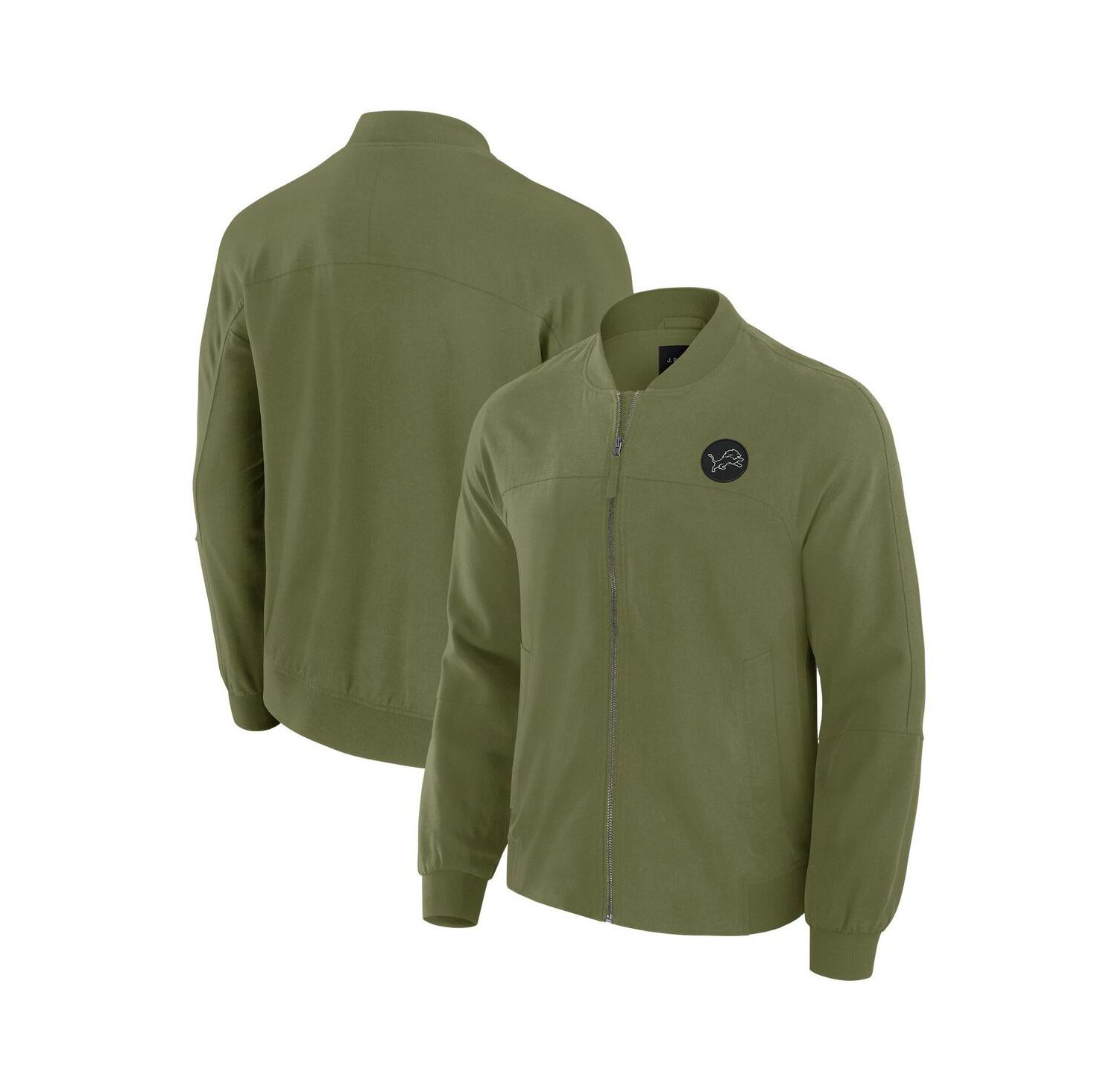 Men's Olive Detroit Lions Lightweight Cover-4 Tri-Blend Full-Zip Jacket