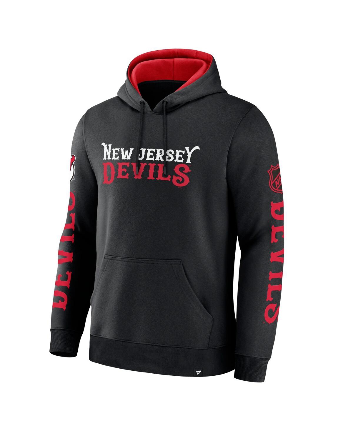 Fanatics Men's Black New Jersey Devils Big City Legacy Fleece Pullover Hoodie In Black,athletic Red