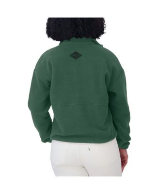 Women's Green Minnesota Wild Polar Fleece Half-Zip Jacket
