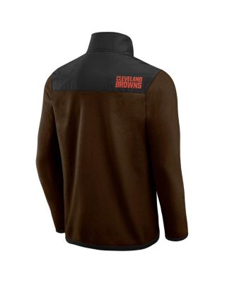 Darius Rucker Collection by Men's Brown Cleveland Browns Color Block Polar Fleece Full-Zip Jacket
