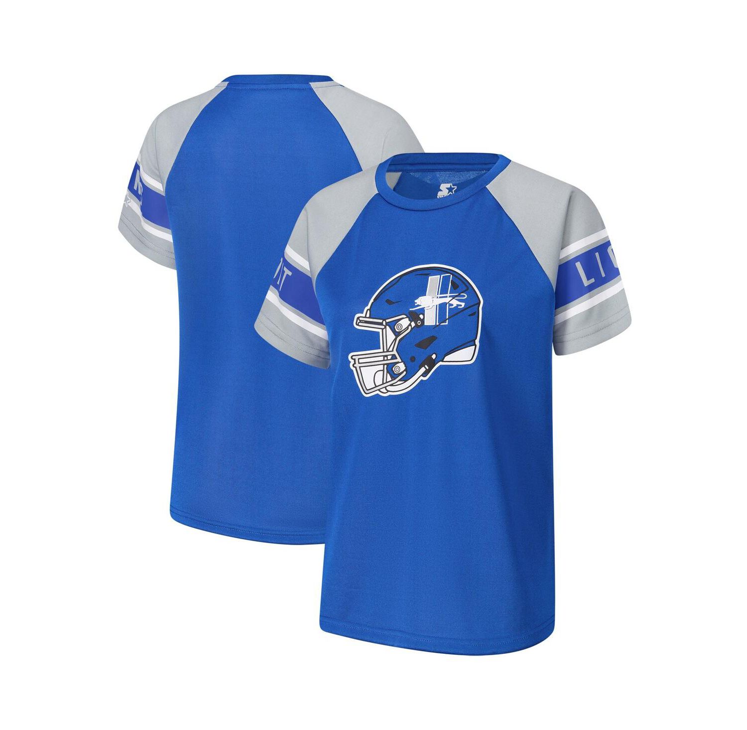 Women's Blue Detroit Lions 1st Rounder Color Block Raglan Top