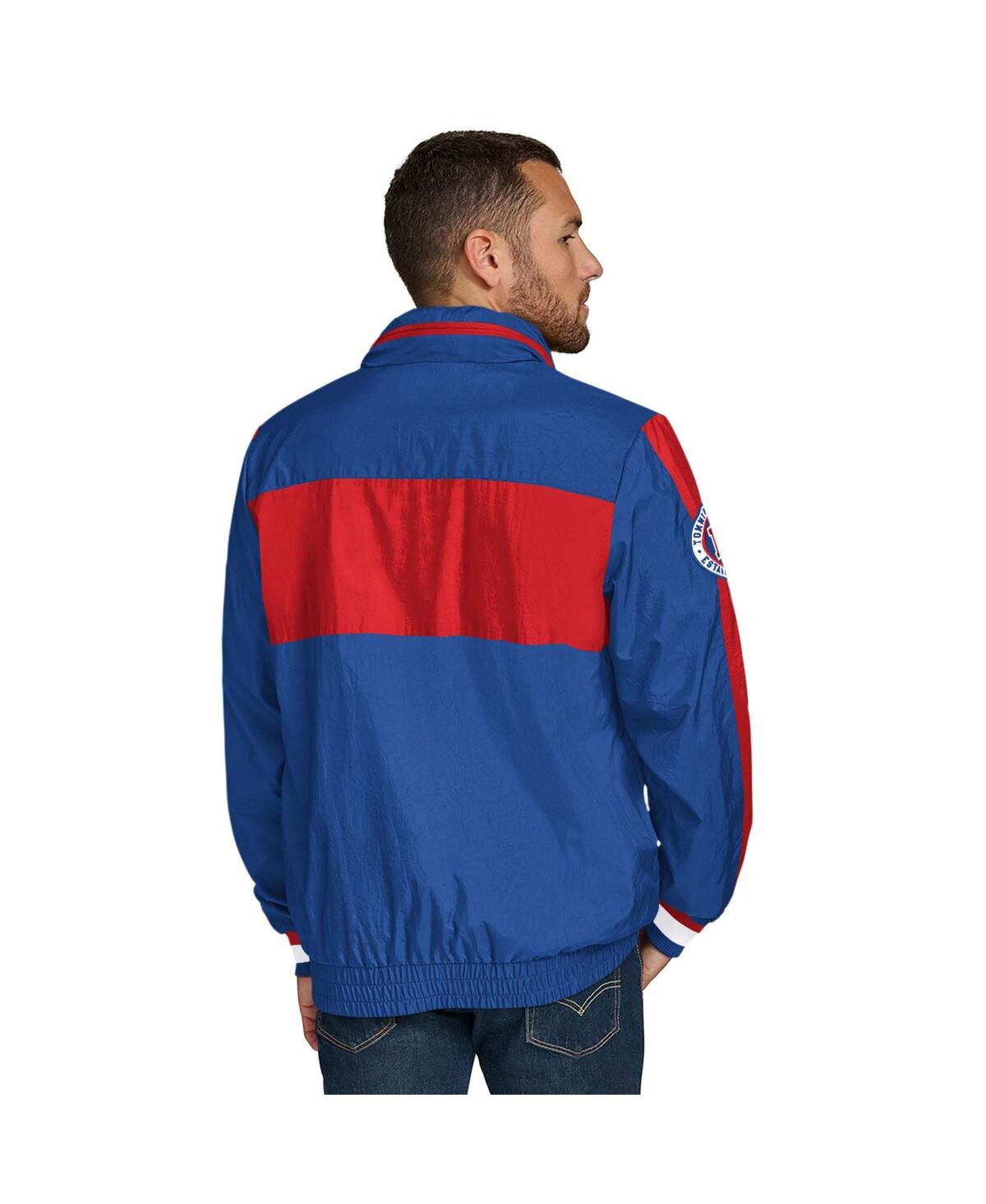 TOMMY HILFIGER MEN'S ROYAL BUFFALO BILLS GAEL LIGHTWEIGHT HALF-ZIP HOODIE JACKET 