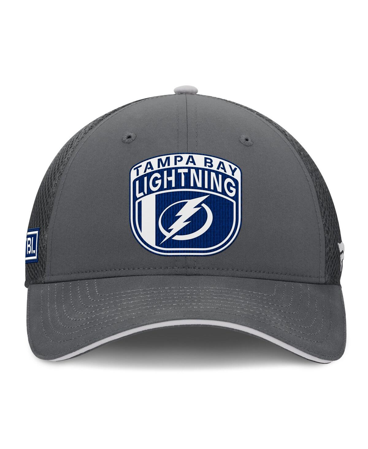 Fanatics Men's Gray Tampa Bay Lightning Authentic Pro Home Ice Trucker Adjustable Hat In Gray