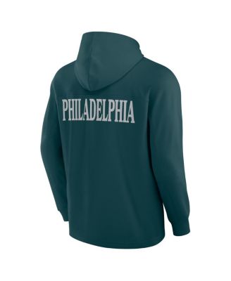 Men's Midnight Green Philadelphia Eagles Elements Blaze Tri-Blend Long Sleeve Hoodie T-Shirt