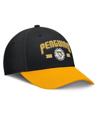 Men's Black/Gold Pittsburgh Penguins Heritage Captain Flex Hat