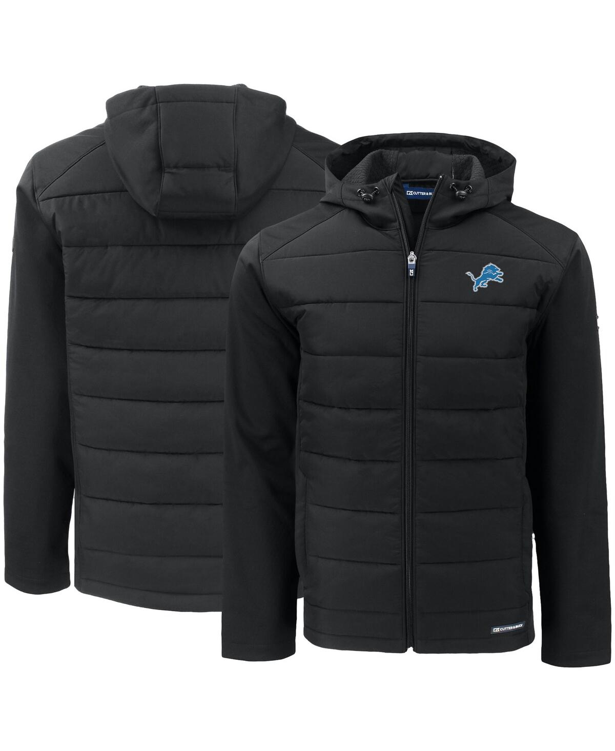 Men's Black Detroit Lions Evoke PrimaLoft Hybrid Softshell Full-Zip Hooded Jacket - Black