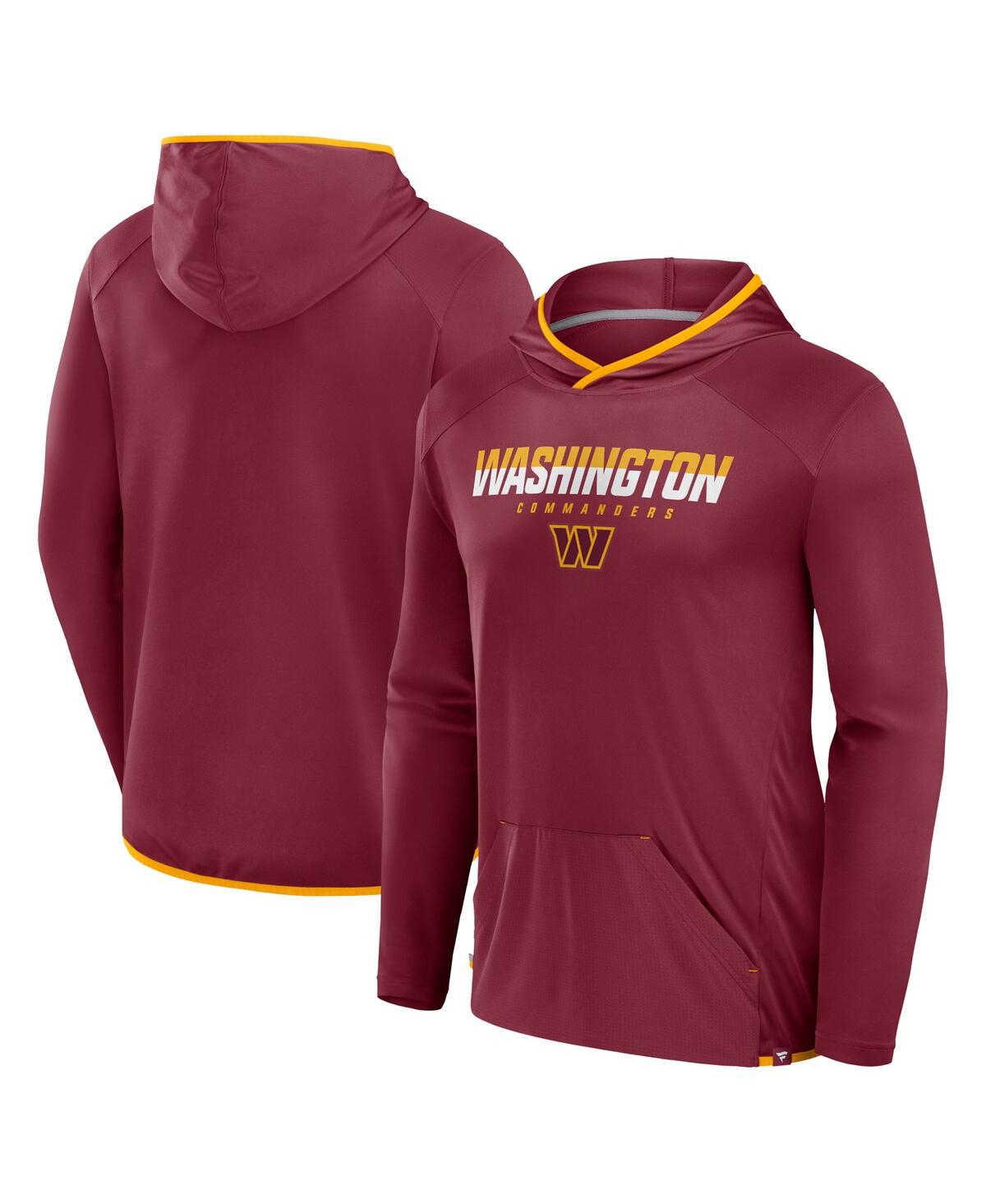 Fanatics Men's Burgundy Washington Commanders Transitional Defender Hoodie Long Sleeve T-shirt In Burgundy
