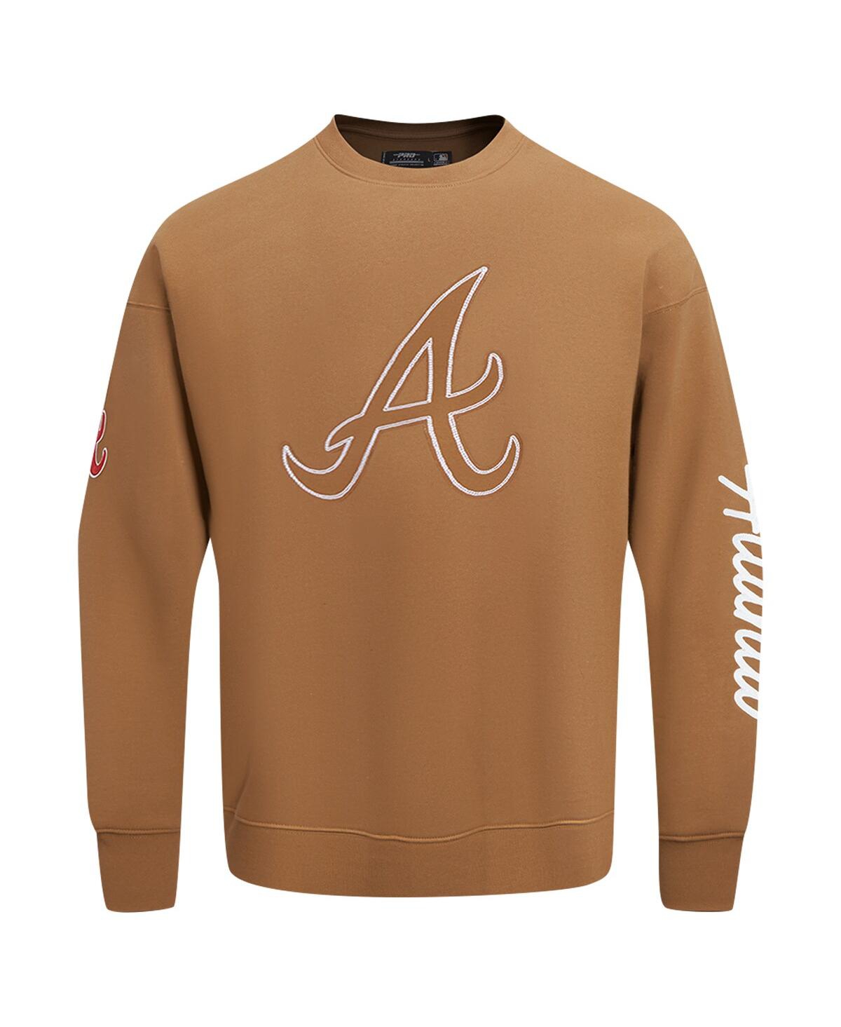 Shop Pro Standard Men's Brown Atlanta Braves Paint The City Dropped Shoulder Pullover Sweatshirt