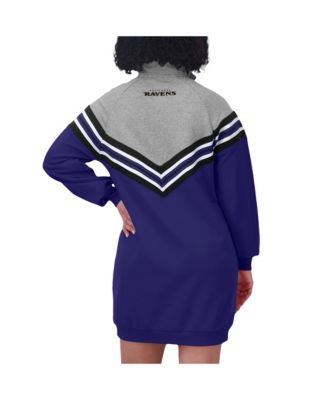 Women's Purple/Heather Gray Baltimore Ravens Chevron Stripe Dress