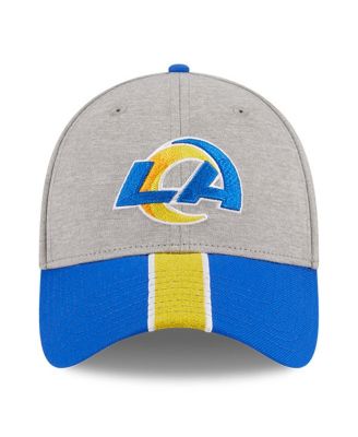 Men's Heather Gray/Royal Los Angeles Rams Striped 39THIRTY Flex Hat