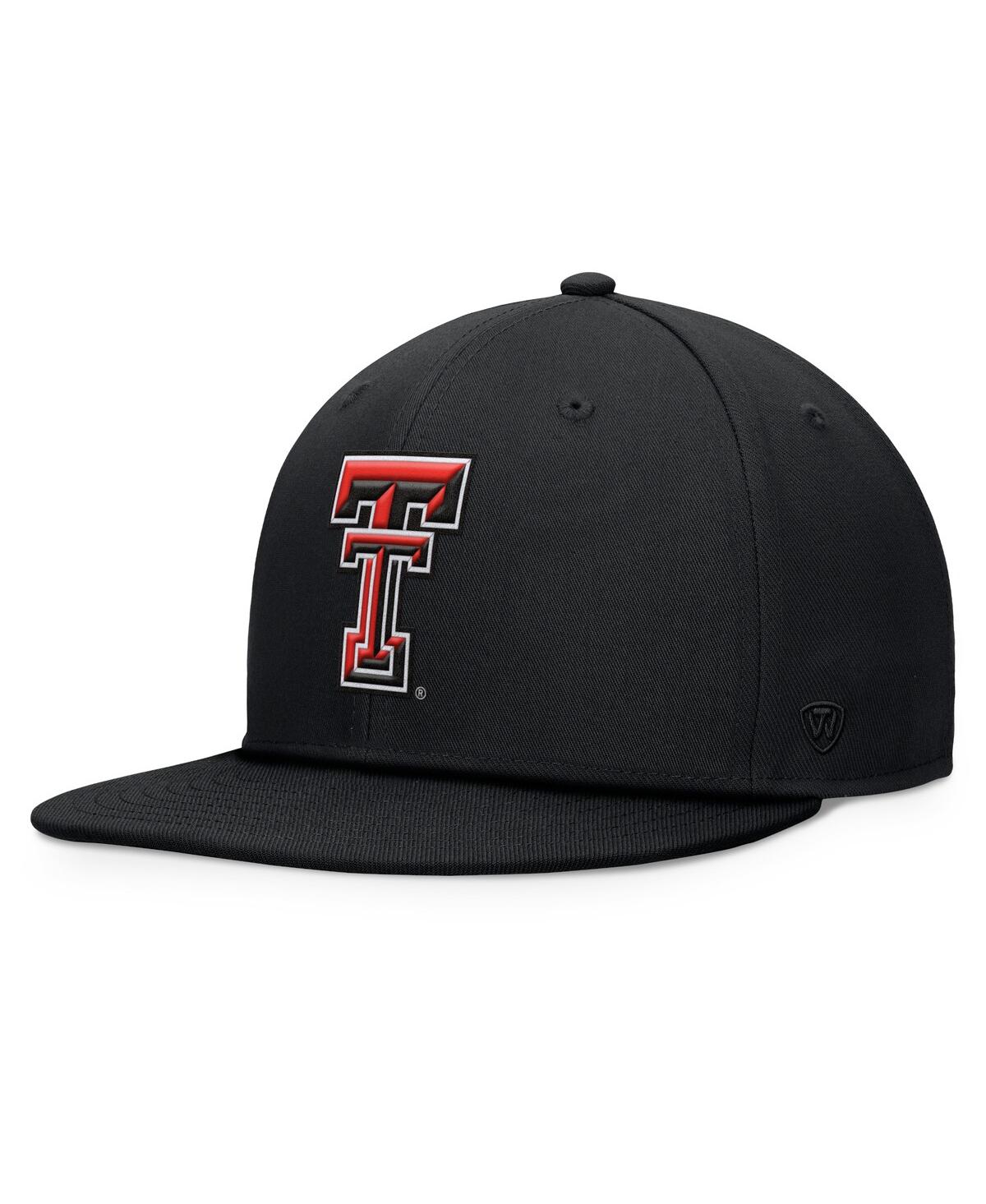 Top Of The World Men's Black Texas Tech Red Raiders Fundamental Snapback Hat In Black