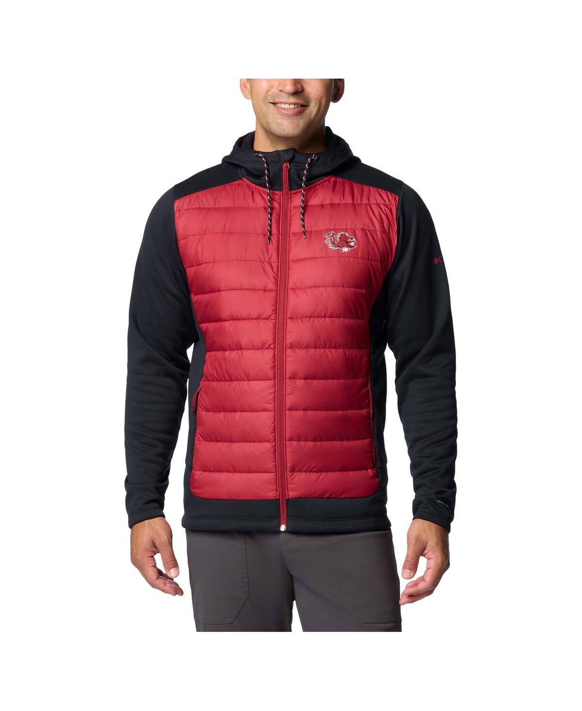 Men's Black/Garnet South Carolina Gamecocks Out-Shield Hybrid Full-Zip Hoodie Jacket - Black, Garnet