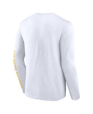 Men's White San Diego Padres Press Box Long Sleeve T-Shirt