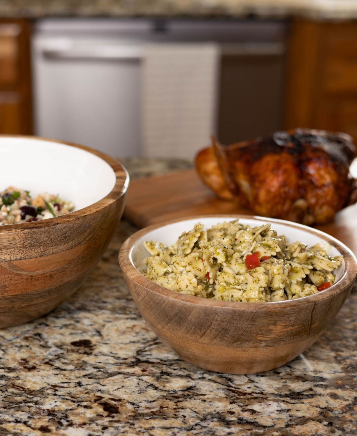 Jeanne Fitz Wood Plus Collection Small And Medium Serving Bowls, Set Of 2 In Brown