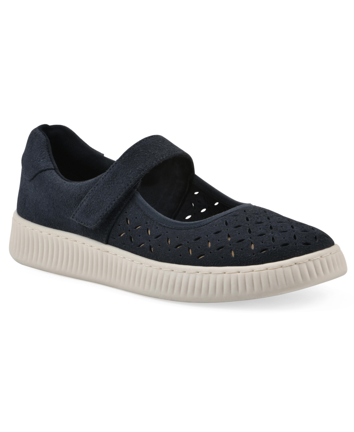 White Mountain Women's Doubles Round Toe Sneakers In Navy Sueded Smooth