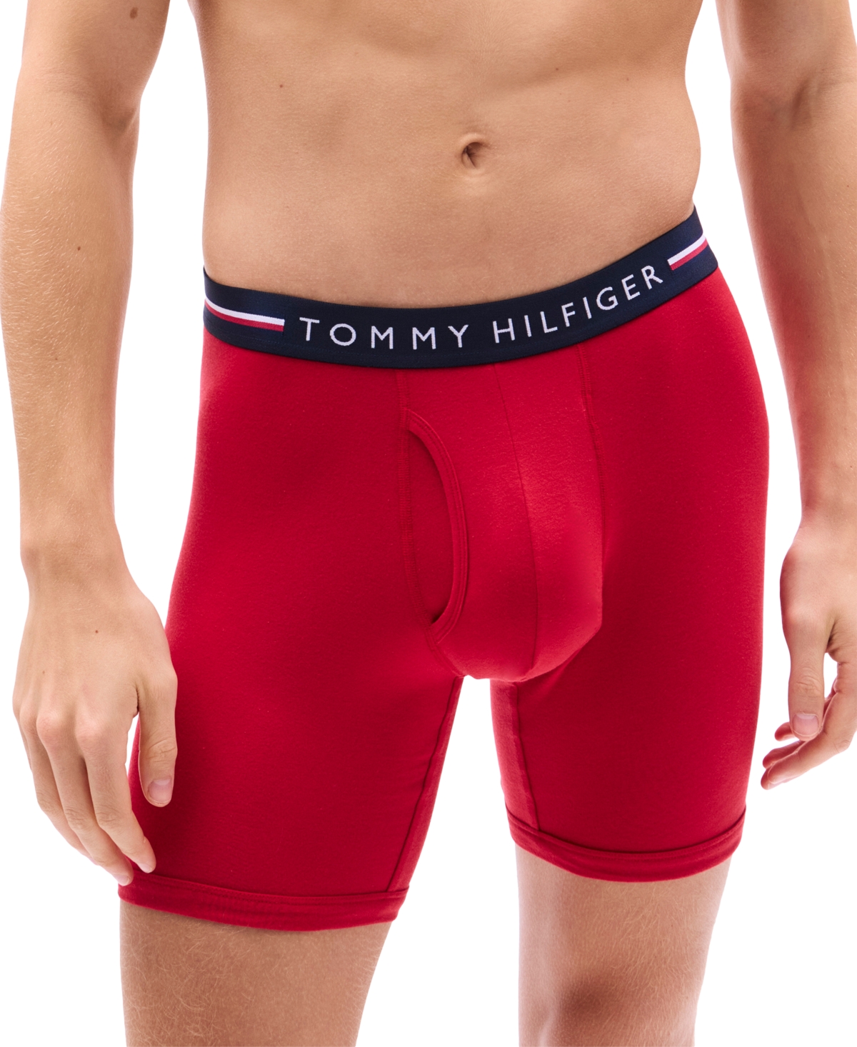 Tommy Hilfiger Men's 3-pack All Day Comfort Boxer Briefs In Primary Red,royalty Micro Flag,desert