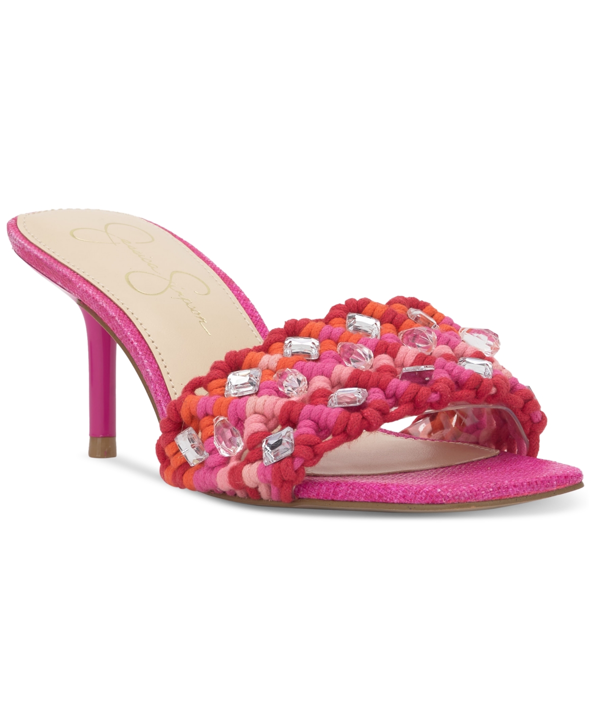 Women's Cameleah Embellished Woven Dress Sandals - Bright Orchid Knit Rope