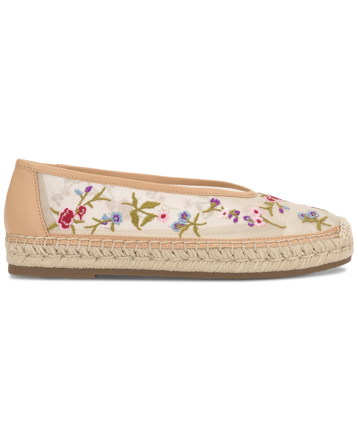 Jessica Simpson Women's Lucciea Mesh Espadrille Flats In Praline Floral Mesh
