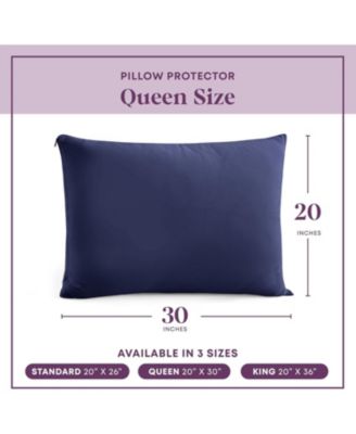 100% Cotton King Size Pillow Protector with Zipper  - (2 Pack)